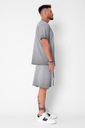 Set Urban pre-wash t-shirt and shorts Grey [2]