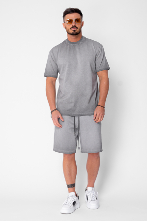 Set Urban pre-wash t-shirt and shorts Grey [1]