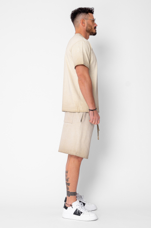Set Urban pre-wash t-shirt and shorts Light Beige [2]