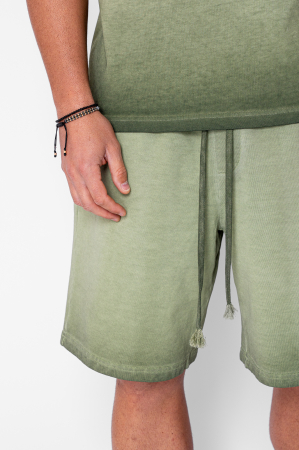 Set Urban pre-wash t-shirt and shorts Olive [4]