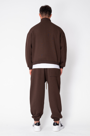 Set Urban Winter bluza cu fermoar scurt si pantalon Baggy Brown [3]