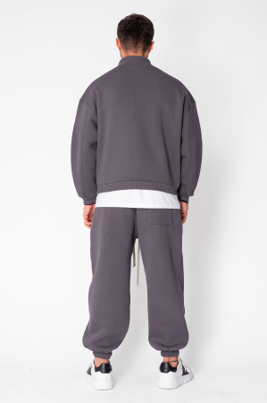 Set Urban Winter bluza cu fermoar scurt si pantalon Baggy Grey Anthracite [3]
