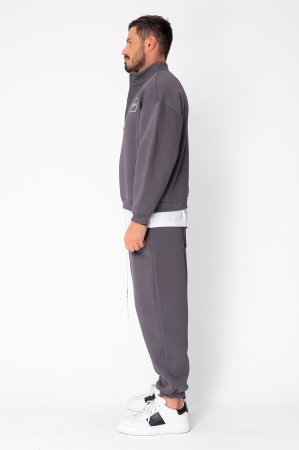Set Urban Winter bluza cu fermoar scurt si pantalon Baggy Grey Anthracite [2]