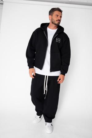 BARBATI - Set Urban Winter hanorac cu fermoar si pantalon Balloon Black