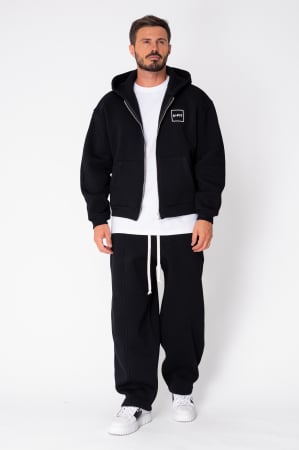 BARBATI - Set Urban Winter hanorac cu fermoar si pantalon Balloon Black