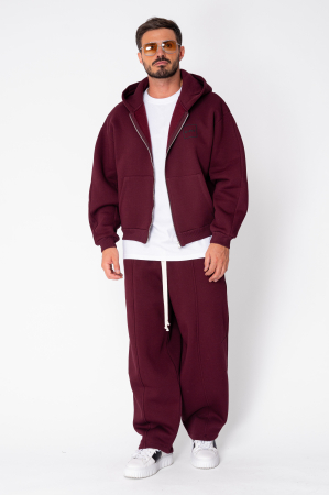 Set Urban Winter hanorac cu fermoar si pantalon Balloon Burgundy [1]