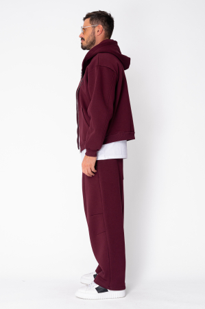 Set Urban Winter hanorac cu fermoar si pantalon Balloon Burgundy [2]