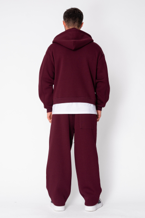 Set Urban Winter hanorac cu fermoar si pantalon Balloon Burgundy [3]