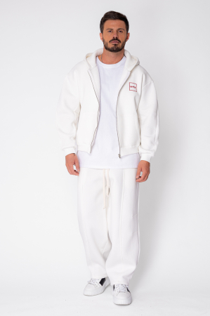 Set Urban Winter hanorac cu fermoar si pantalon Balloon White [1]