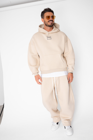 Men - Set Urban Winter sweatshirt and balloon pants Beige