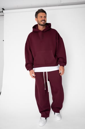 CODE NEW - Set Urban Winter sweatshirt and balloon pants Burgundy