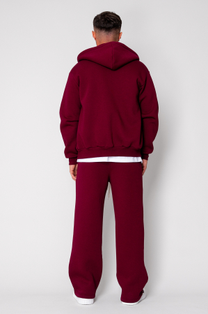 Set Winter hanorac cu fermoar si pantalon drept Burgundy [3]