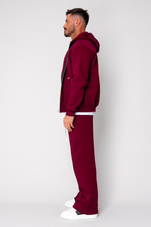 Set Winter hanorac cu fermoar si pantalon drept Burgundy [2]