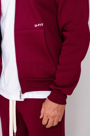 Set Winter hanorac cu fermoar si pantalon drept Burgundy [5]