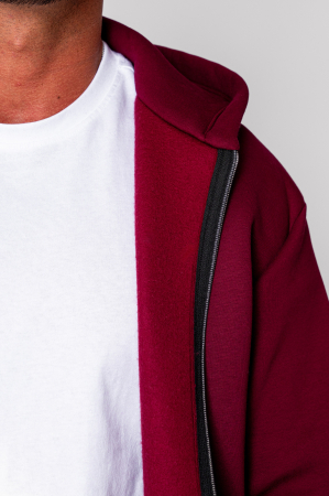 Set Winter hanorac cu fermoar si pantalon drept Burgundy [4]