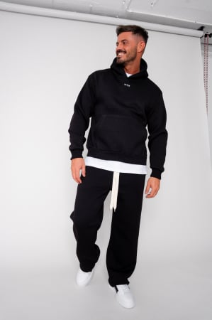 Promotii Barbati - Set Urban Winter hanorac si pantalon drept Black