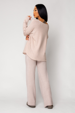 Beige Sweater and Long Pants Set [2]