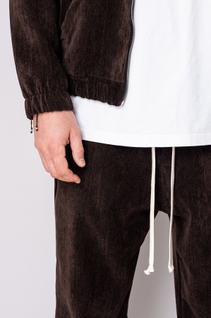 Set Velvet Hanorac cu fermoar si pantalon lung Dark Brown [5]