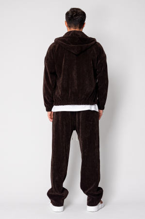 Set Velvet Hanorac cu fermoar si pantalon lung Dark Brown [3]