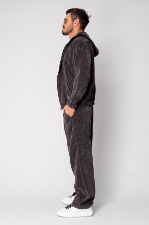 Set Velvet Hanorac cu fermoar si pantalon lung Brown [2]
