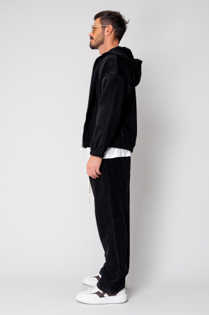 Set Velvet Hanorac cu fermoar si pantalon lung Black [2]