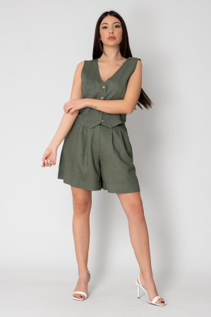 Produse din IN - Set Vesta si Pantalon scurt din IN Dark Olive