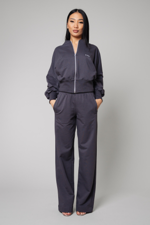 Sale Women - Set Volla blouse with zipp and long pants Grey Anthracite