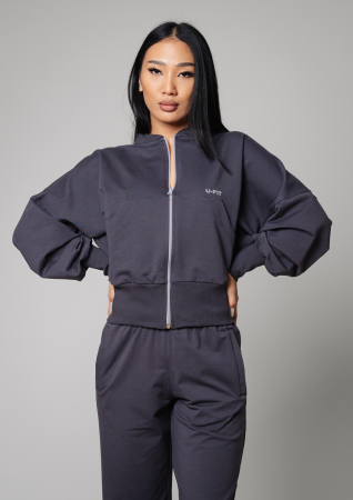 Set Volla bluza cu fermoar si pantalon lung Grey Anthracite [3]