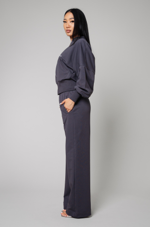 Set Volla bluza cu fermoar si pantalon lung Grey Anthracite [1]