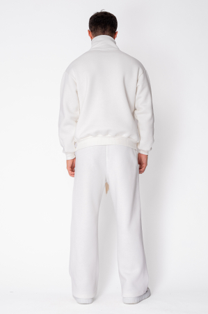 Set Winter bluza cu fermoar la guler si pantalon Balloon Off White [4]