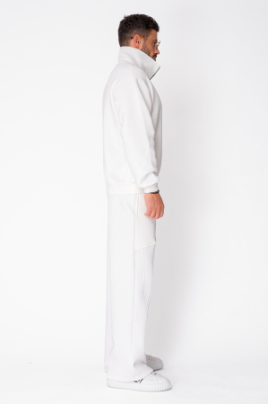Set Winter bluza cu fermoar la guler si pantalon Balloon Off White [3]