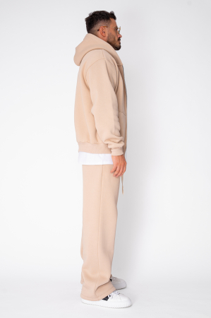 CozyWide Winter set with zipper and straight pants Beige [2]
