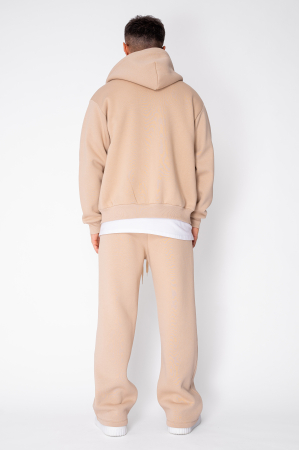 CozyWide Winter set with zipper and straight pants Beige [3]