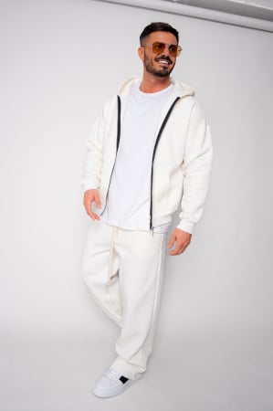 Sale Men - CozyWide Winter set with zipper and straight pants Off White