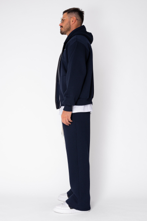 CozyWide Winter set with zipper and straight pants Navy [3]