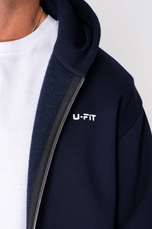 CozyWide Winter set with zipper and straight pants Navy [1]