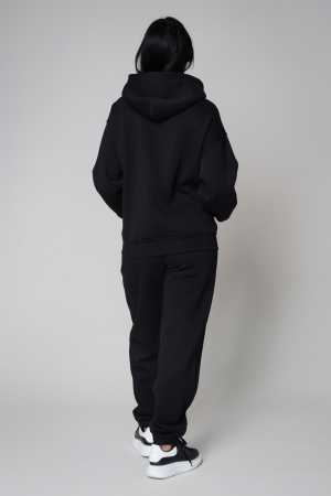 Set Winter Easy hoodie with zip si pants Oversized Black [2]