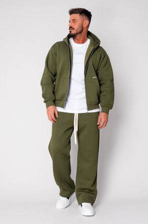 Set Winter hanorac cu fermoar si pantalon drept Kaki [1]