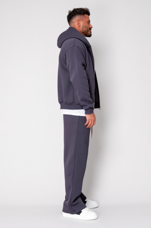 Set Winter hanorac cu fermoar si pantalon drept Grey Anthracite [1]