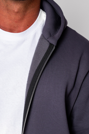 Set Winter hanorac cu fermoar si pantalon drept Grey Anthracite [4]