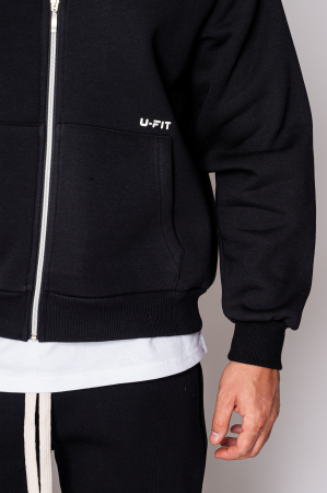 Set Winter hanorac cu fermoar si pantalon drept Black [4]