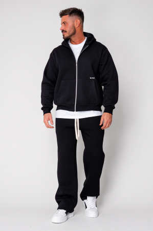 Set Winter hanorac cu fermoar si pantalon drept Black [1]