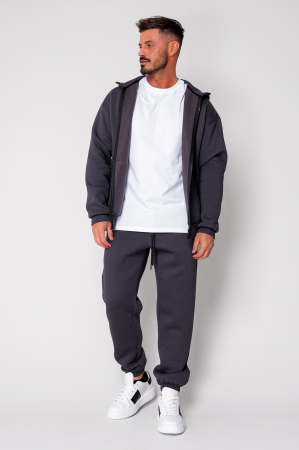 Set Winter hanorac cu fermoar si pantalon  Grey Anthracite [1]