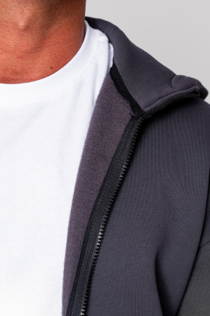 Set Winter hanorac cu fermoar si pantalon  Grey Anthracite [4]