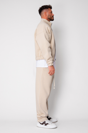 Set Winter Jacheta cu fermoar si pantalon drept Beige [2]