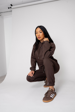 NOUTATI - Set Winter hanorac si pantalon Brown