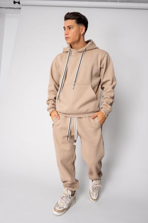 NOUTATI - Set Winter Squared hanorac si pantalon Beige