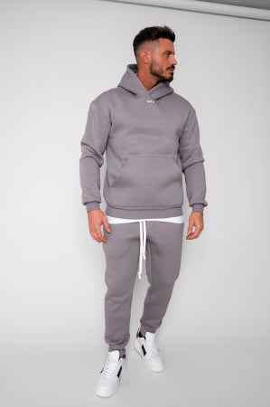 Promotii Barbati - Set Winter hanorac si pantalon Grey