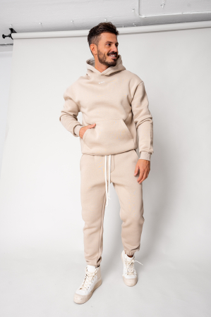 PROMOTII - Set Winter hanorac si pantalon Light Beige