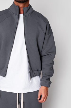Set Winter Jacheta cu fermoar si pantalon drept Grey Anthracite [5]